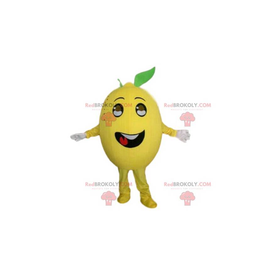 Maskotka żółta cytryna, kostium cytrusów, przebranie owocu -