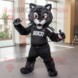 Sort Bobcat maskot kostume...