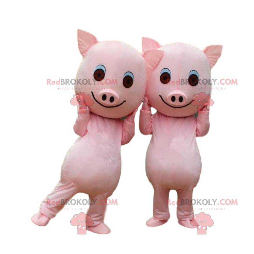 2 varkensmascottes, paar varkens, roze varkens - Redbrokoly.com 2 varkensmascottes, paar varkens, roze varkens - Redbrokoly.com