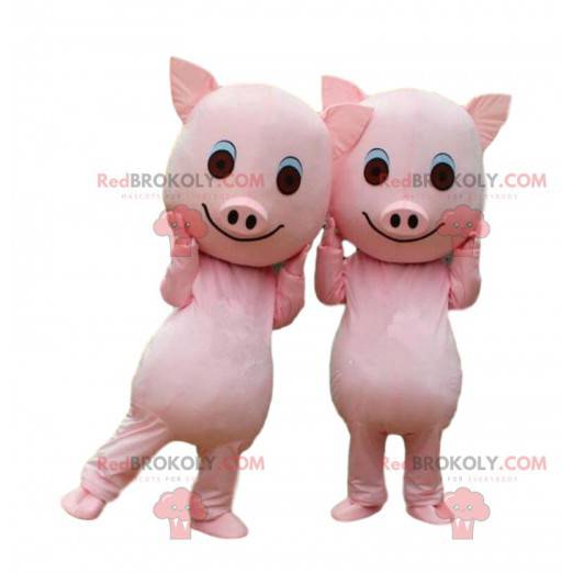 2 maskotki świni, para świń, różowe świnki - Redbrokoly.com