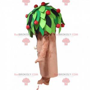 Mascota del árbol frutal, disfraz de manzano, árbol gigante -