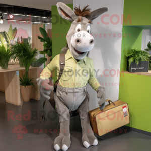 Green Donkey maskot kostume...