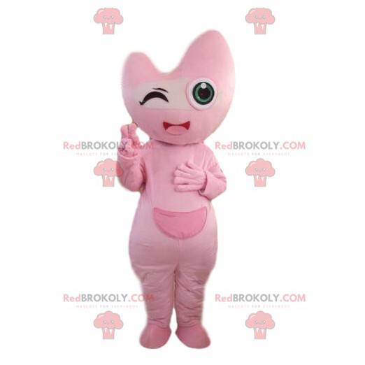 Mascotte roze karakter, roze schepsel kostuum - Redbrokoly.com