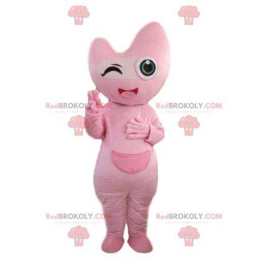 Rosa karaktär maskot, rosa varelse kostym - Redbrokoly.com