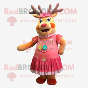 Peach Elk maskot drakt...