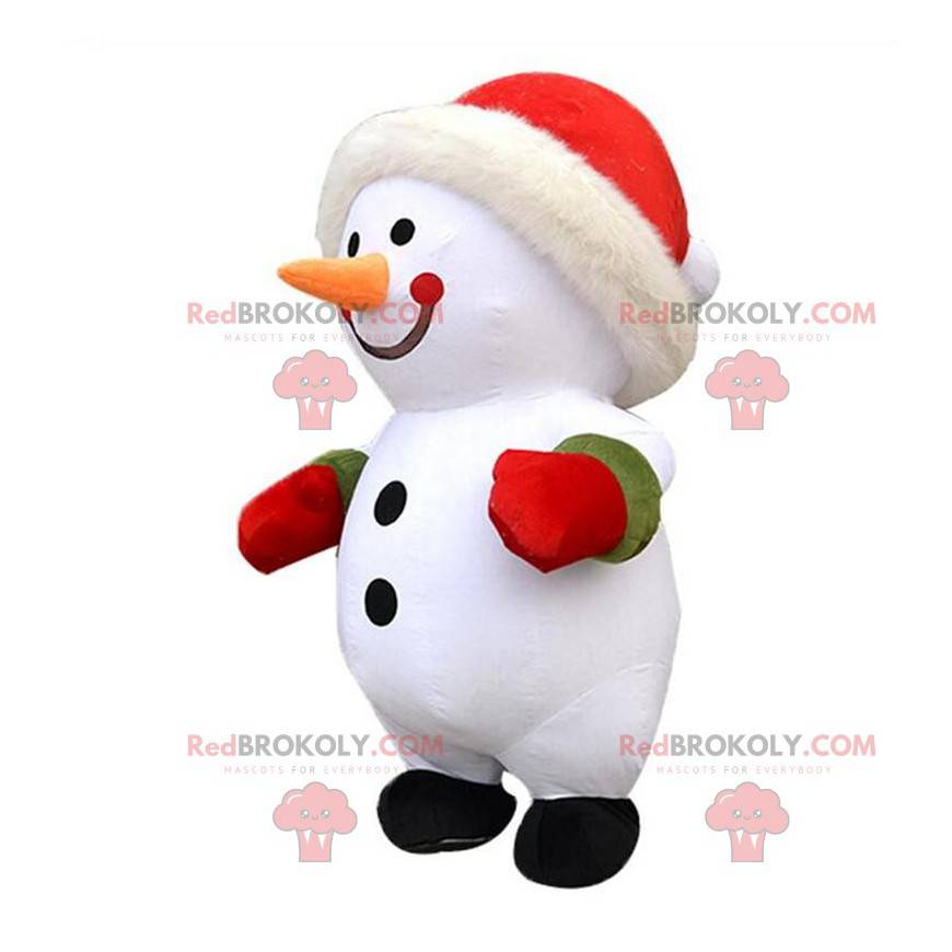 Mascote do boneco de neve inflável, fantasia de Natal -
