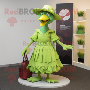 Lime Green Dodo Bird maskot...