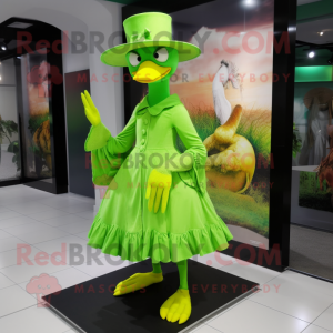 Lime Green Dodo Bird maskot...