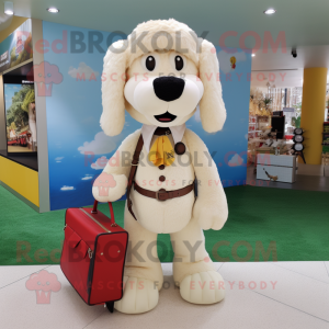 Cream Dog maskot drakt...