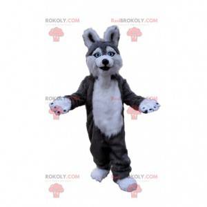 Husky hond mascotte, vos kostuum, harige vermomming -