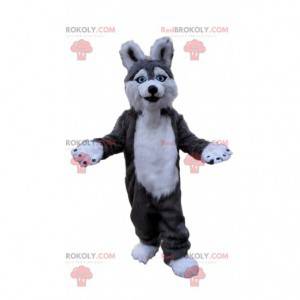 Mascotte di cane husky, costume da volpe, travestimento peloso