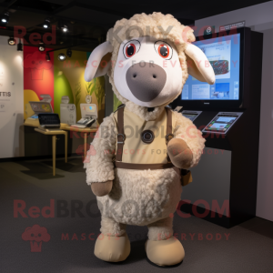 Beige schapen mascotte...