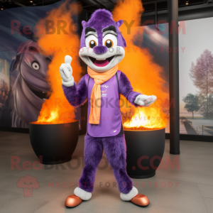 Lavendel Fire Eater maskot...