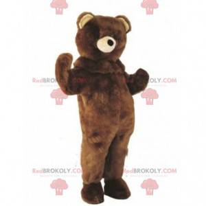 Mascotte de nounours en peluche, costume d'ours brun -