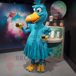 Teal Dodo Bird maskot...