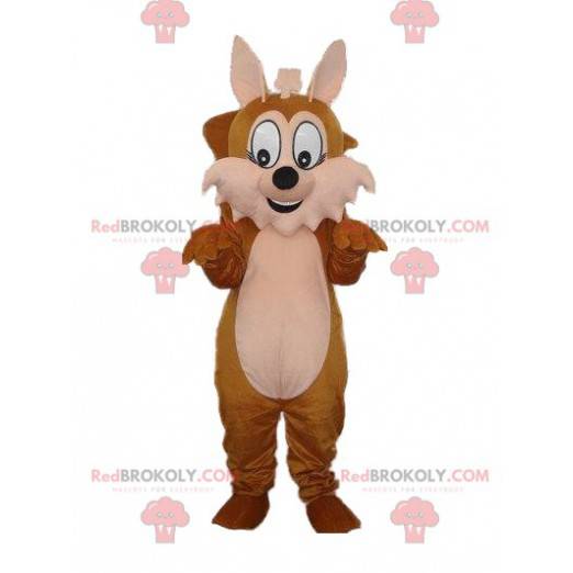 Mascotte de renard marron, costume d'écureuil, mascotte des