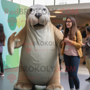 Sølv hvalross maskot drakt...