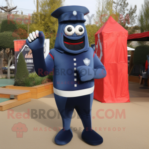 Navy Knife Thrower mascot costume character dressed with a Turtleneck and Tote bags