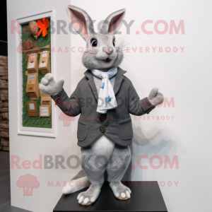 Gray Wild Rabbit mascotte...