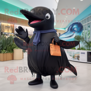 Black Humpback Whale maskot...