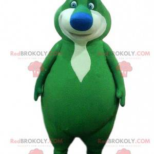 Mascotte orso verde, costume da orsacchiotto verde, mostro