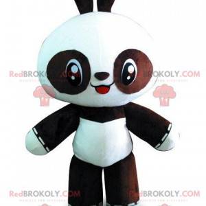 Mascotte de panda noir et blanc, ours bicolore géant -