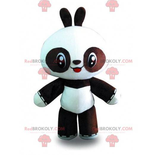 Mascotte de panda noir et blanc, ours bicolore géant -