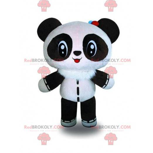 Doll mascot, black and white panda, bear costume -
