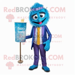 Blue Biryani mascot costume character dressed with a Blazer and Ties