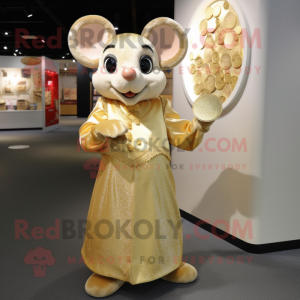 Gold Mouse mascotte kostuum...