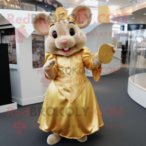 Gold Mouse mascotte kostuum...