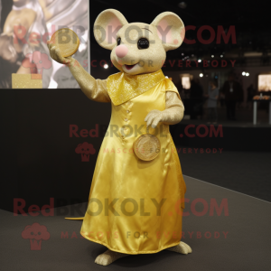 Gold Mouse mascotte kostuum...