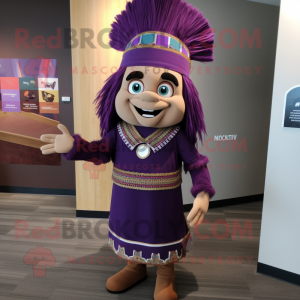 Purple Chief maskot kostym...