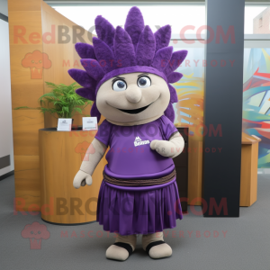 Purple Chief maskot kostym...