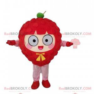 Mascotte lampone gigante, costume di frutta rossa -