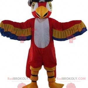 Färgrik papegojamaskot med en pirathatt - Redbrokoly.com