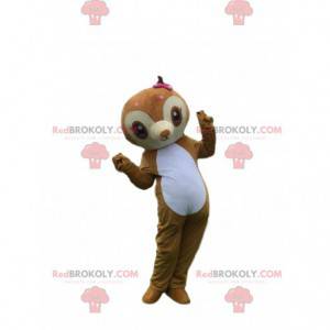 Mascotte bradipo, costume da scimmia, marmoset marrone -