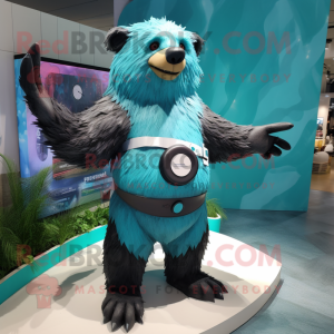 Cyan Sloth Bear mascotte...