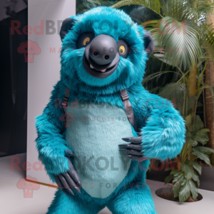 Cyan Sloth Bear mascotte...