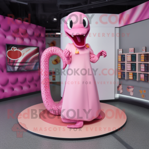 Pink Snake maskot kostume...