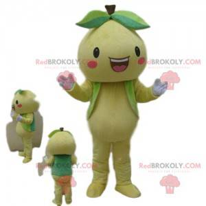 Mascotte de poire, costume de fruit, fruit jaune -