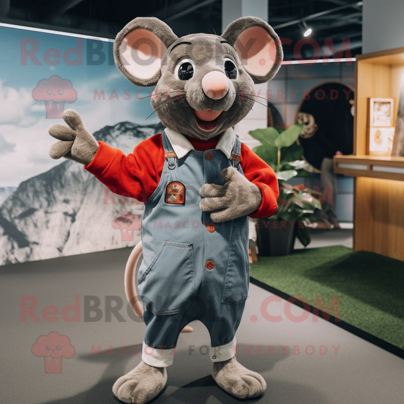 nan Rat mascot costume character dressed with a Oxford Shirt and Mittens