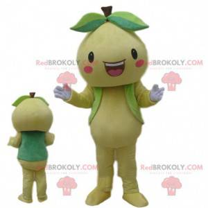 Mascotte de poire, costume de fruit, fruit jaune -