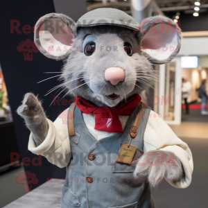 nan Rat mascot costume character dressed with a Oxford Shirt and Mittens