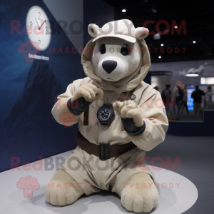 Beige Navy Seal mascotte...