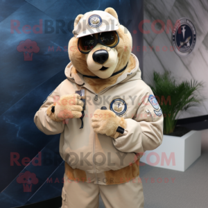 Beige Navy Seal mascotte...