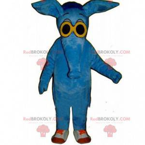 Mascotte de fourmilier, costume d'éléphant, animal bleu -