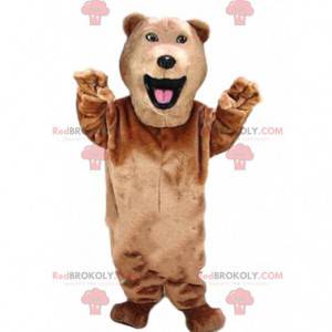 Realistisk bjørnemaskot, brunbjørnedragt, brunt dyr -