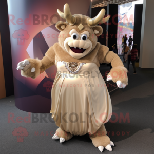 Beige Minotaur maskot...