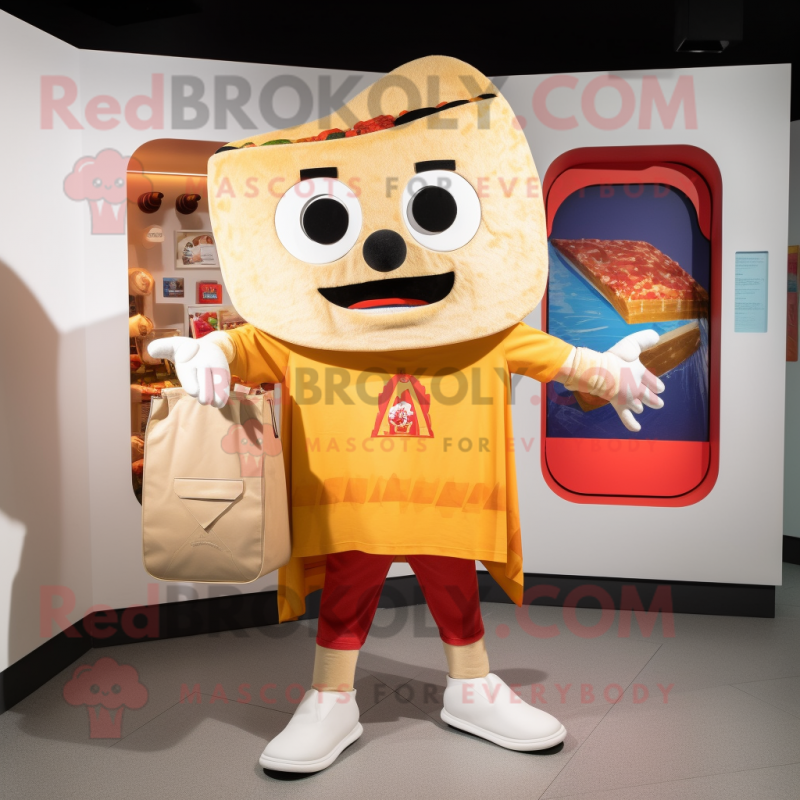 nan Enchiladas mascot costume character dressed with a Shorts and Tote bags nan Enchiladas mascot costume character dressed with a Shorts and Tote bags